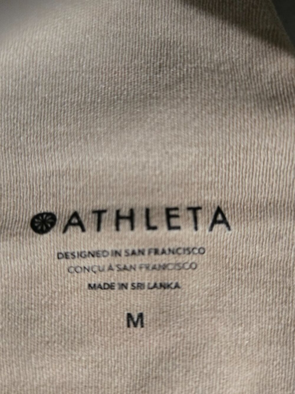 Athleta Medium V-Neck Racerback Sports Bra A-C Ecru Beige Yoga Workout Wireless - Picture 4 of 5